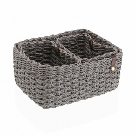 SET OF 3  BASKETS GREY