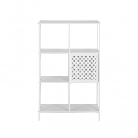 WHITE 4-SHELF UNIT WITH DRAWER