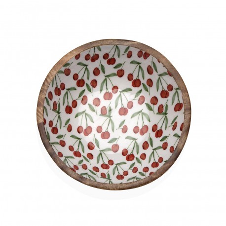LARGE CHERRIES ENAMELLED BOWL