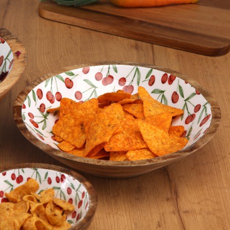 LARGE CHERRIES ENAMELLED BOWL