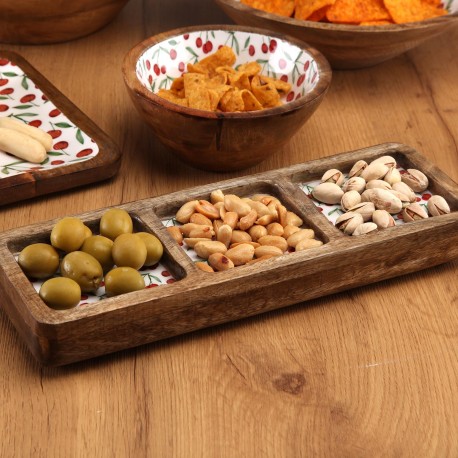 CHERRIES THREE-COMPARTMENT PLATTER