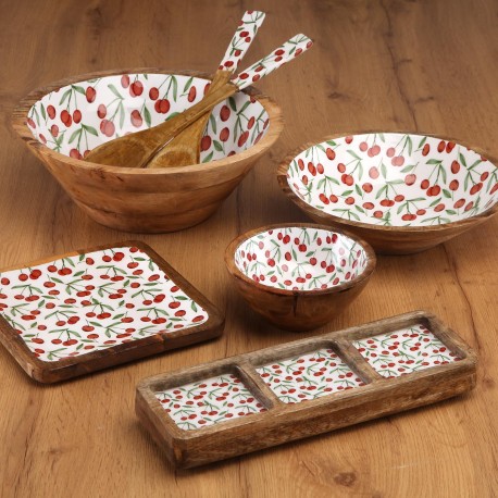CHERRIES THREE-COMPARTMENT PLATTER
