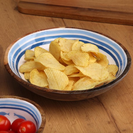 LARGE OCEANIC ENAMELLED BOWL
