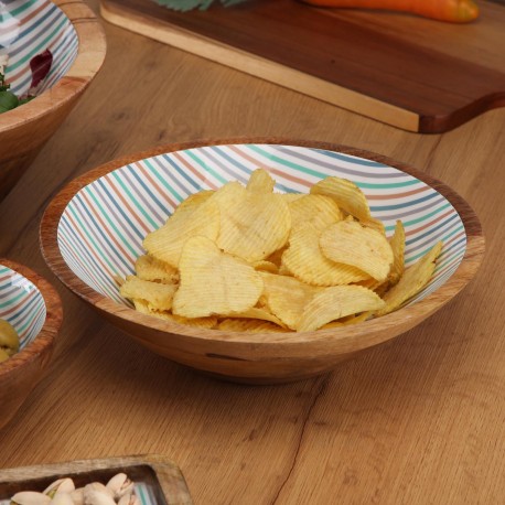 LARGE STRIPES ENAMELLED BOWL