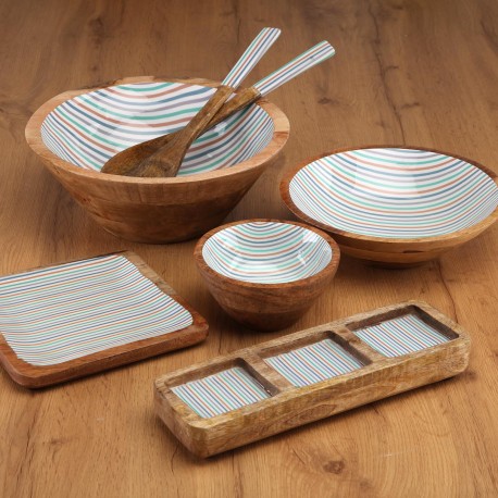 LARGE STRIPES ENAMELLED BOWL