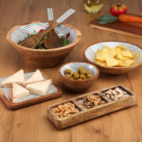 STRIPES THREE-COMPARTMENT PLATTER