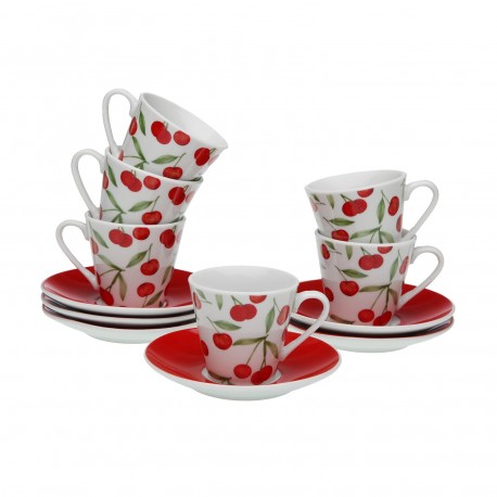 CHERRIES COFFEE CUP SET OF 6