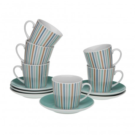 STRIPED TEA CUP SET OF 6