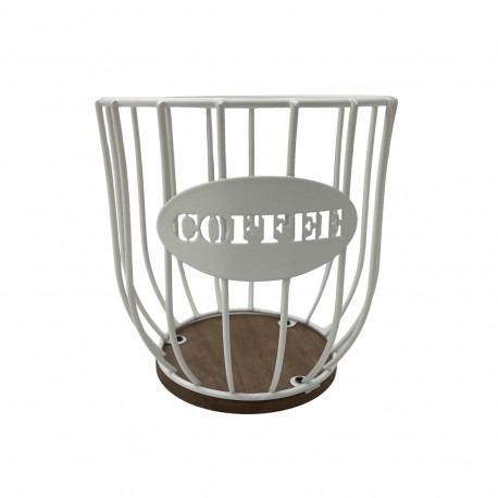 WHITE COFFEE STORAGE BASKET