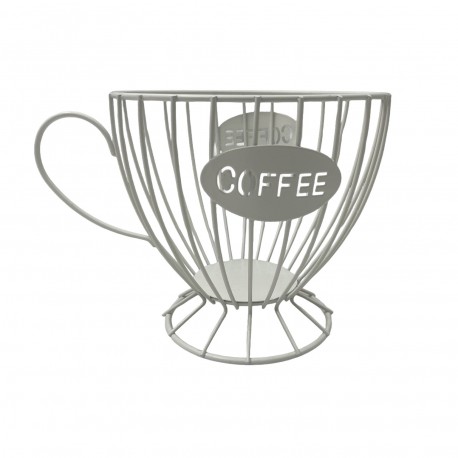 WHITE CUP STORAGE BASKET