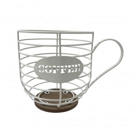 WHITE CUP STORAGE BASKET
