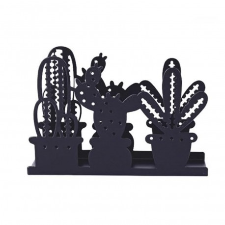 BLACK CACTUS METAL NAPKIN HOLDER