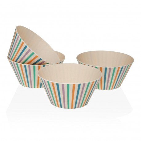 SET OF 4 STRIPED BOWLS