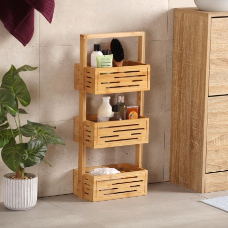 BAMBOO BATHROOM TROLLEY