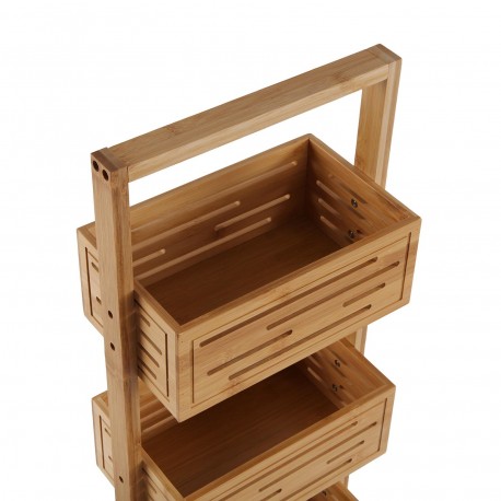 BAMBOO BATHROOM TROLLEY