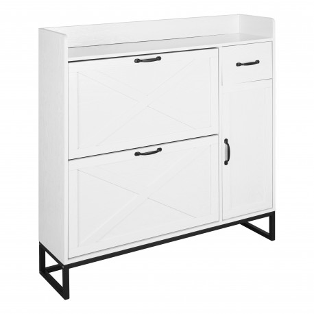 WHITE SHOE CABINET 4 DRAWERS