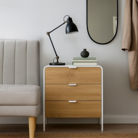 WHITE 3-DRAWER CHEST