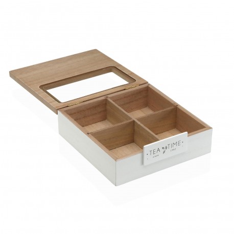 WHITE TEA BOX 4 COMPARTMENTS