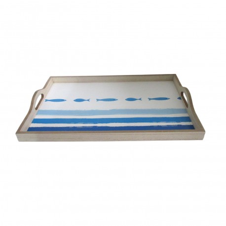 OCEANIC WOODEN TRAY 45CM