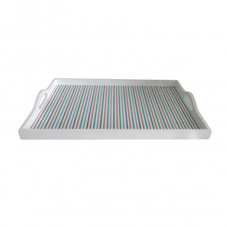 STRIPED WOODEN TRAY 45CM