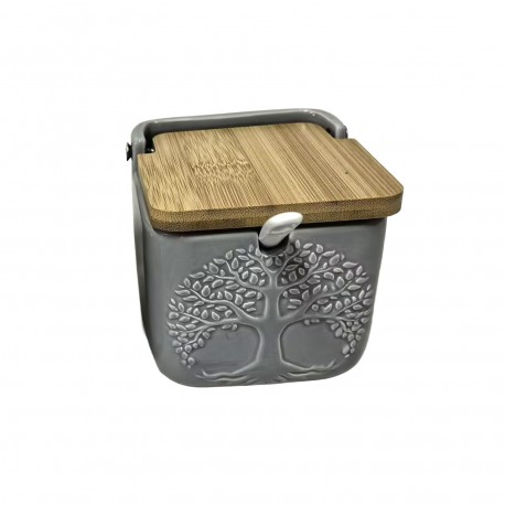 GREY SQUARE TREE SUGAR BOWL