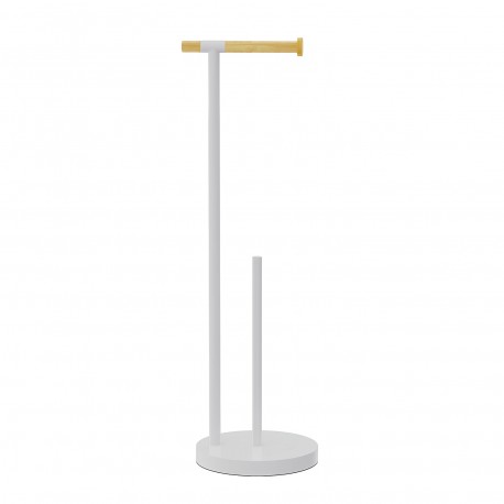 WHITE BAMBOO TOILET ROLL HOLDER