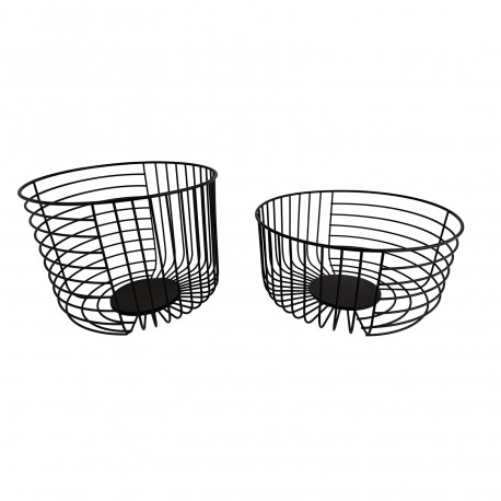 BLACK METALLIC FRUIT BASKET