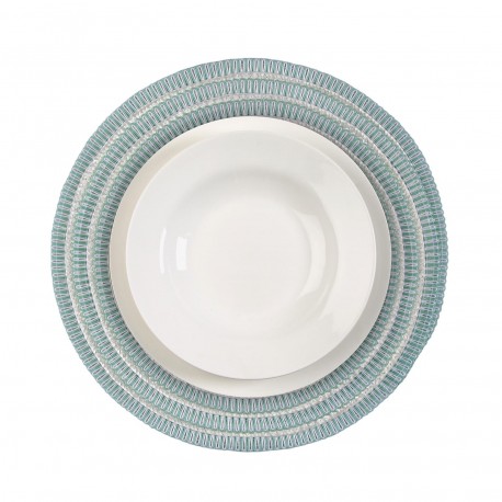 BLUE AND WHITE ROUND PLACEMAT