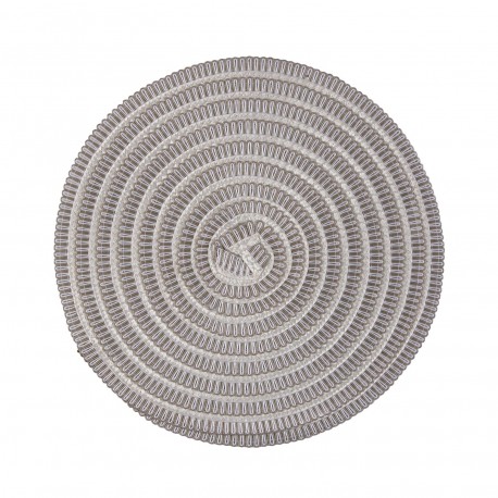 BEIGE AND WHITE ROUND PLACEMAT