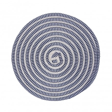 DARK BLUE AND WHITE ROUND PLACEMAT
