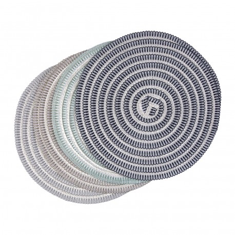 DARK BLUE AND WHITE ROUND PLACEMAT