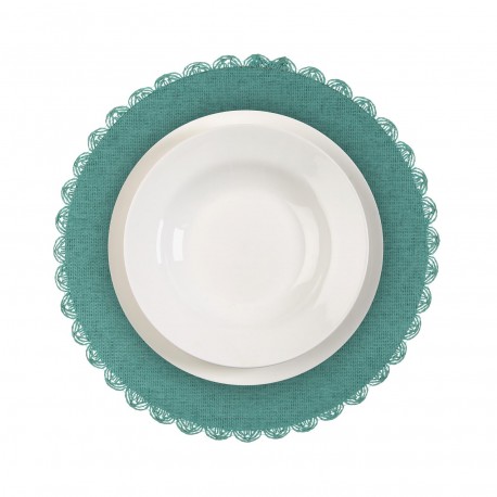 ROUND TURQUOISE PLACEMAT