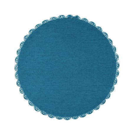 BLUE ROUND PAPER PLACEMAT