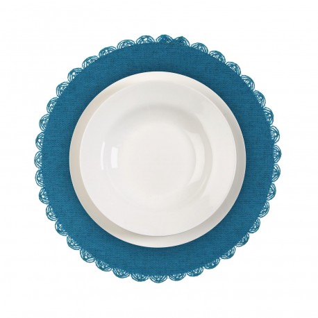 ROUND BLUE PLACEMAT