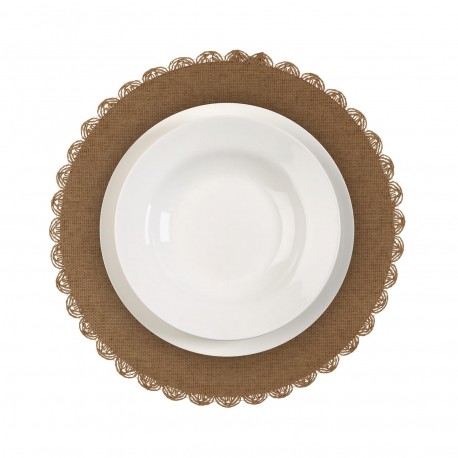 ROUND BROWN PLACEMAT