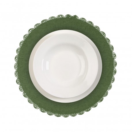 GREEN ROUND PAPER PLACEMAT