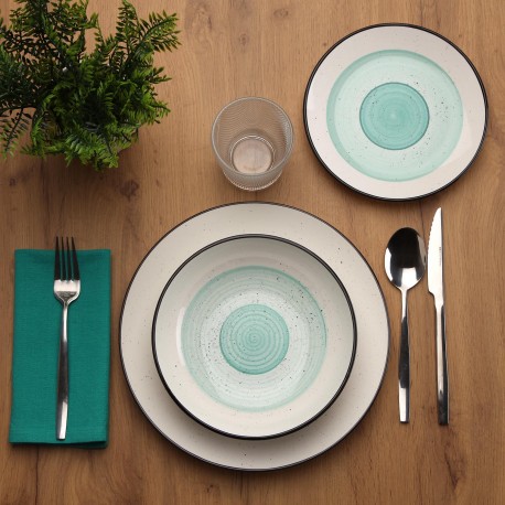 18-PIECE MORGAN GREEN DINNER SET