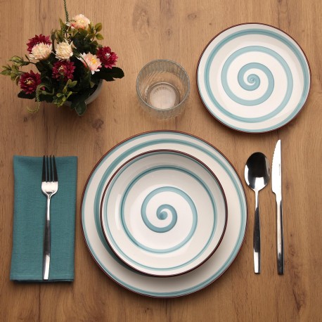 18-PIECE ENID BLUE DINNER SET