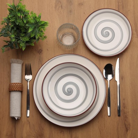 18-PIECE ENID GREY DINNER SET