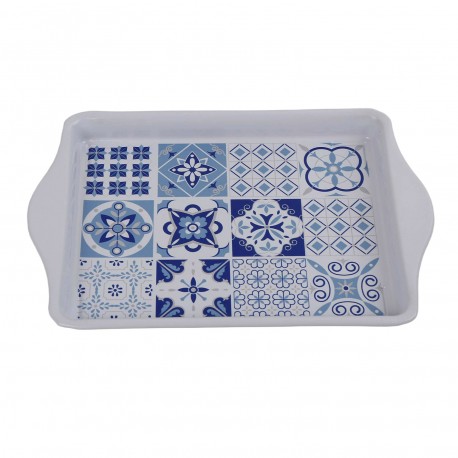 AZURITE METAL PLATTER WITH HANDLES