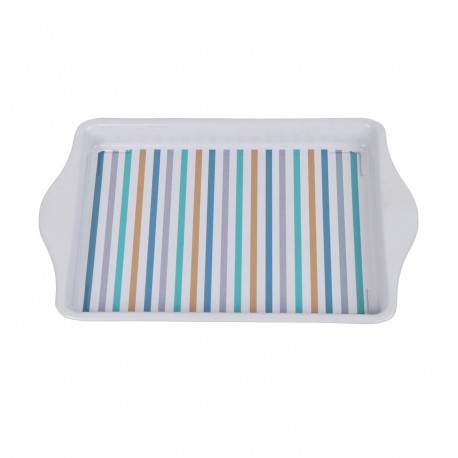 STRIPES METAL PLATTER WITH HANDLES