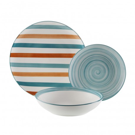 STRIPED 18-PIECE DINNER SET
