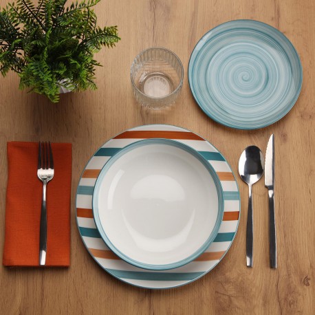STRIPED 18-PIECE DINNER SET