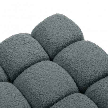 GREY "HARNETT" FLEECE SQUARE POUFFE