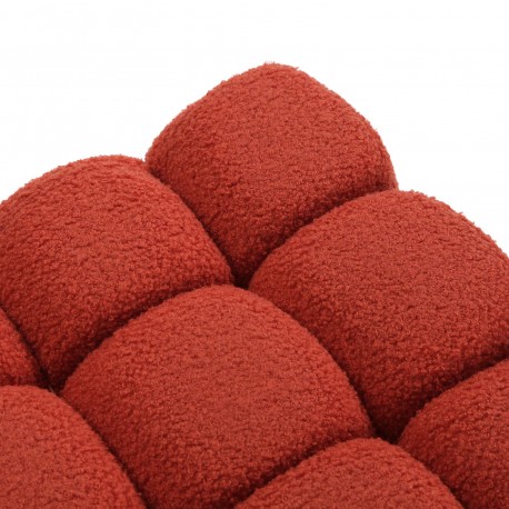 TERRACOTTA "HARNETT" FLEECE SQUARE POUFFE