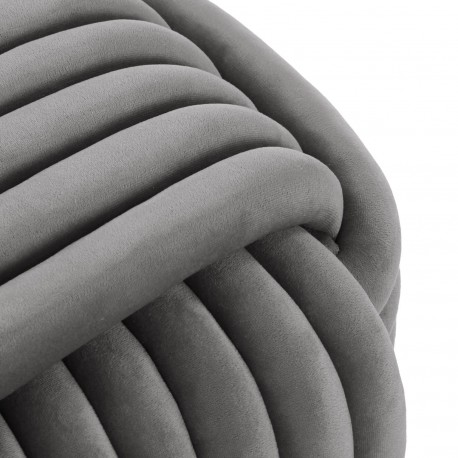 LIGHT GREY "KNOT" SQUARE POUFFE