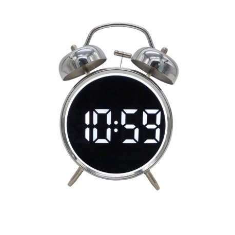 SILVER DIGITAL ALARM CLOCK