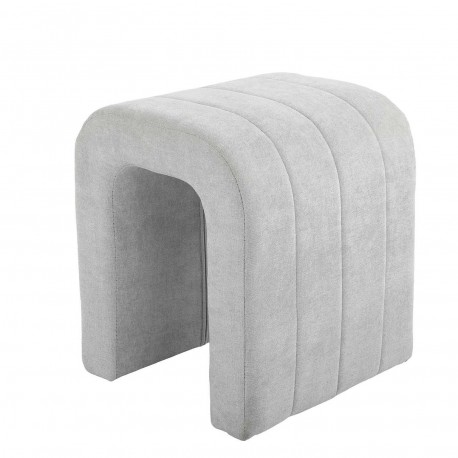 LIGHT GREY UPHOLSTERED STOOL