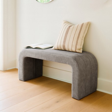 DARK GREY UPHOLSTERED BENCH