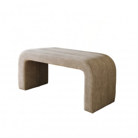 BEIGE UPHOLSTERED BENCH